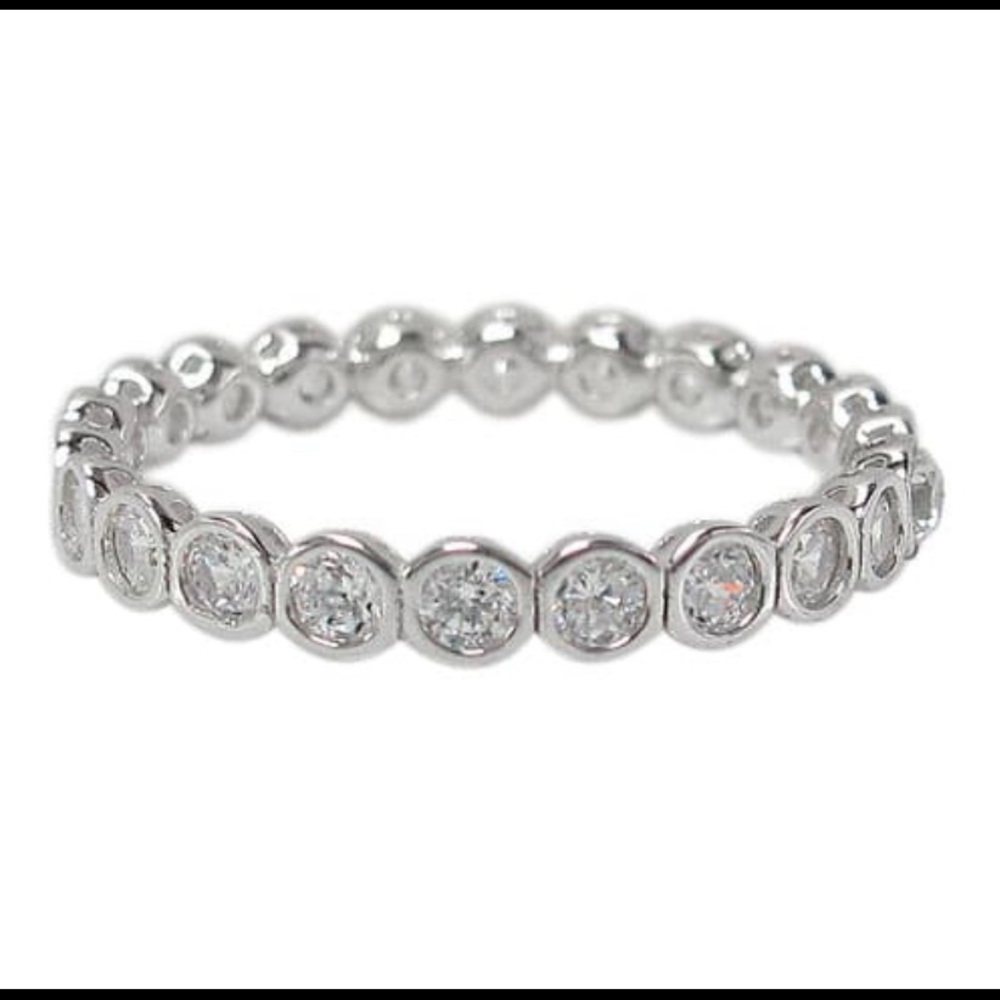925 Sterling silver, cubic zirconia eternity ring